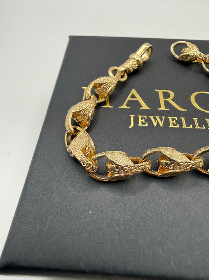 9ct Gold Tulip Bracelet 8" 8mm 25.88g