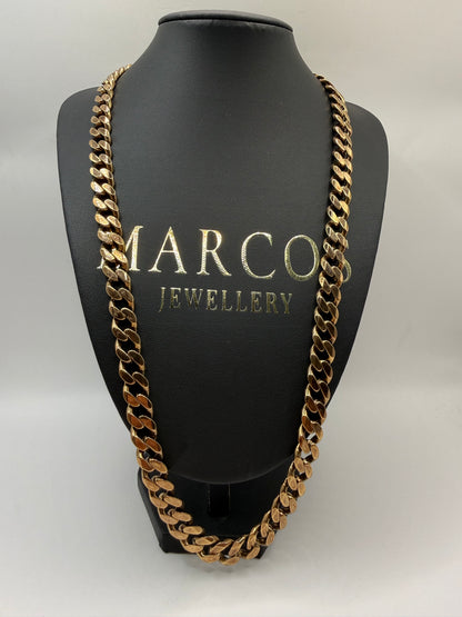 9ct Gold Curb Chain 26" 10mm 135.6g