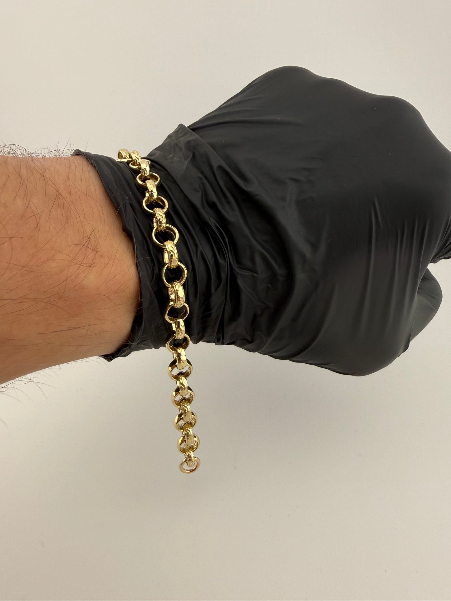 9ct Gold Belcher Bracelet 8.5” 7mm 14.62g