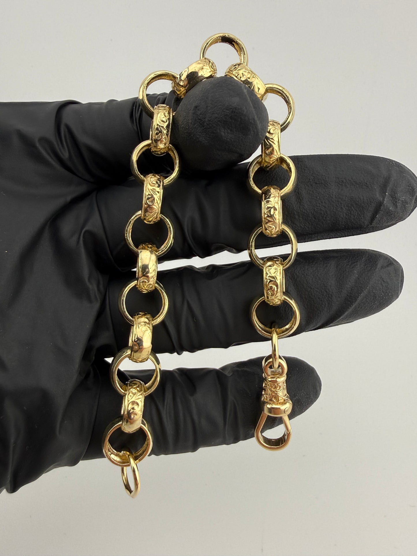 9ct Gold Belcher Bracelet 7.7” 11mm 23g