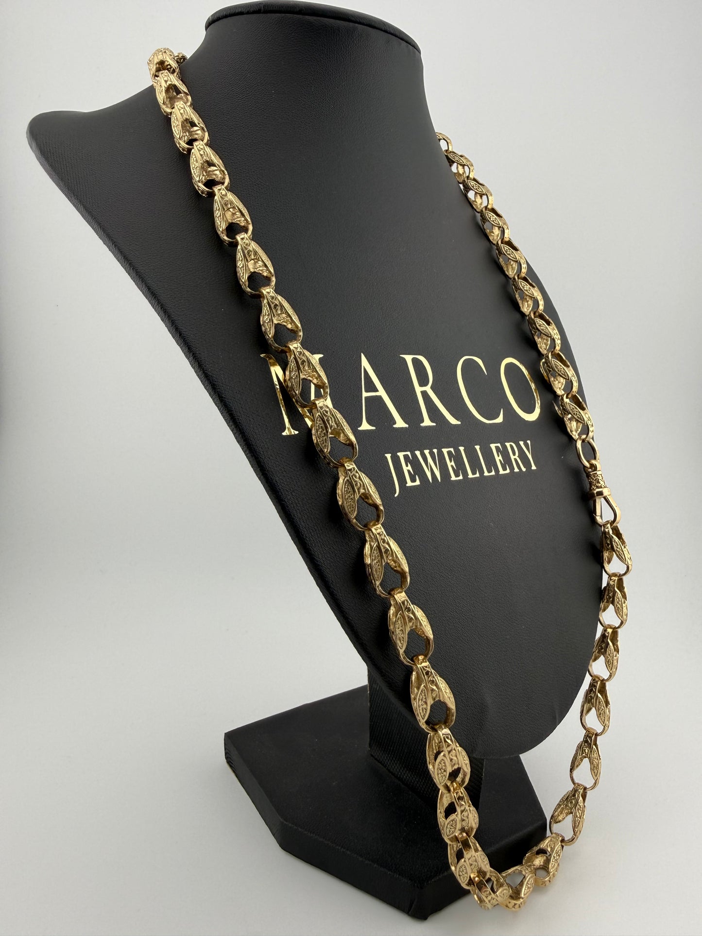 9ct Gold Tulip Chain 26.5” 8mm 65.4g