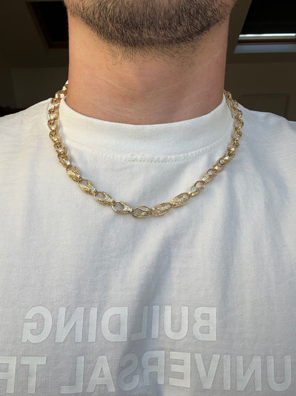 9ct Gold Tulip Chain 22.5” 8mm 50.4g