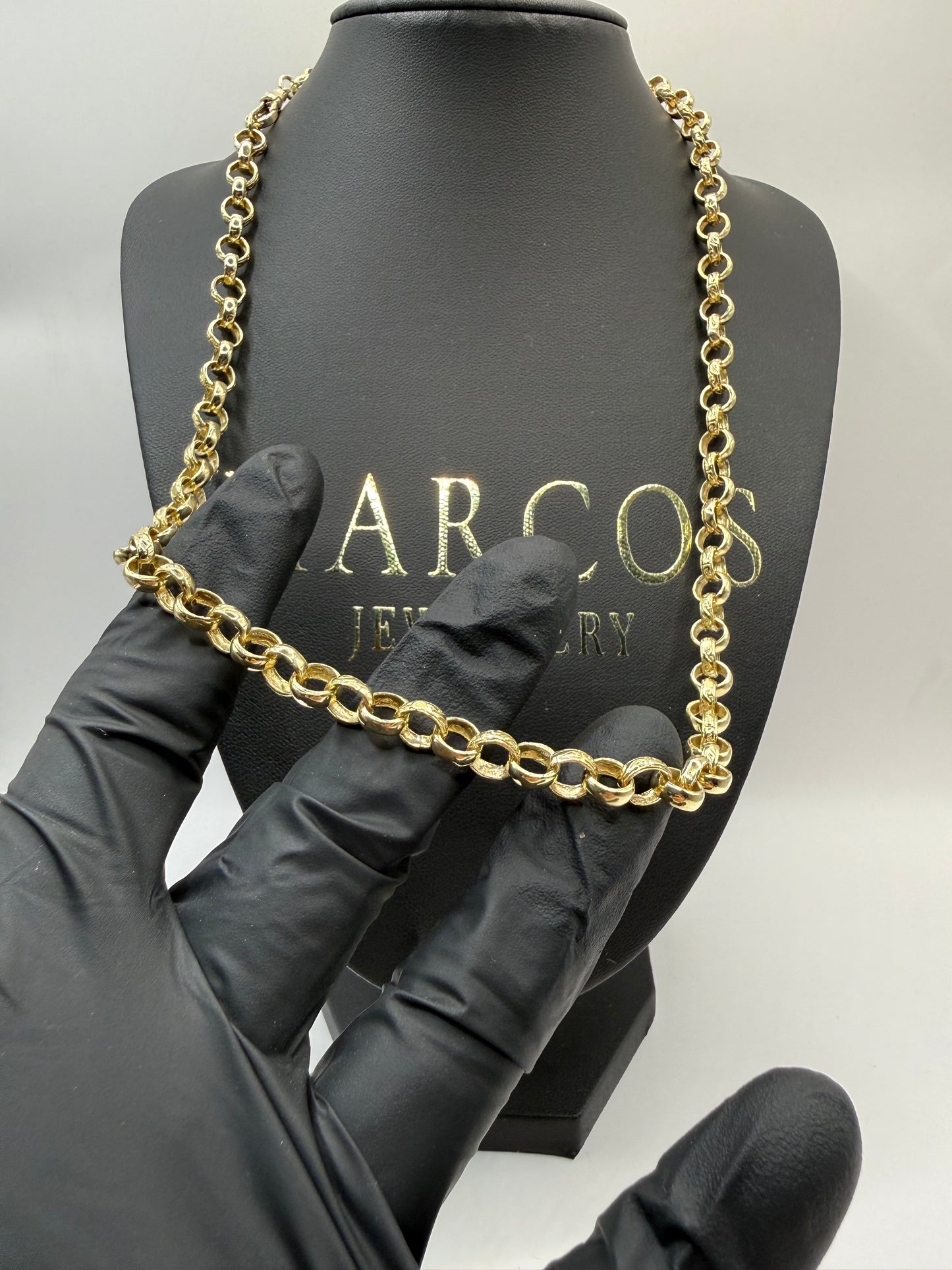 9ct Gold Belcher Chain 22.5" 7mm 38.2g