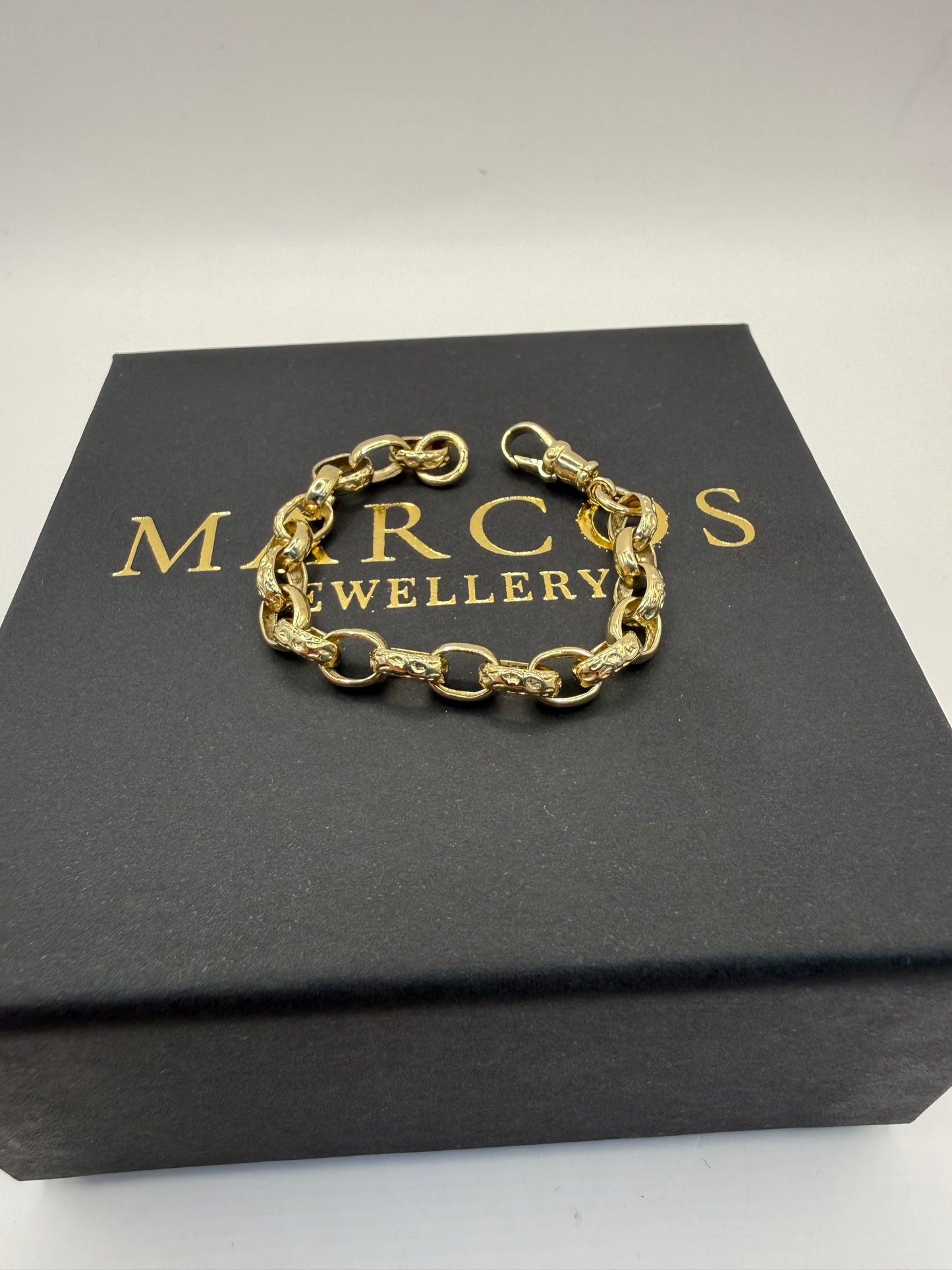 9ct Gold Baby Belcher Bracelet 5.4” 6mm 7.1g