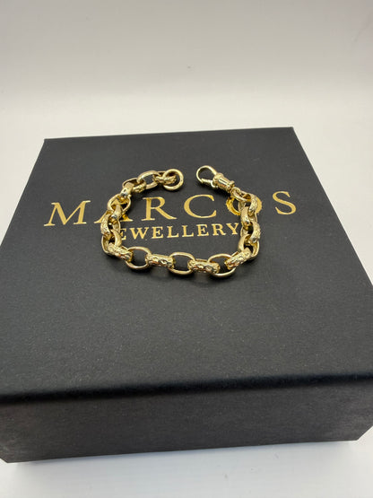 9ct Gold Baby Belcher Bracelet 5.4” 6mm 7.1g