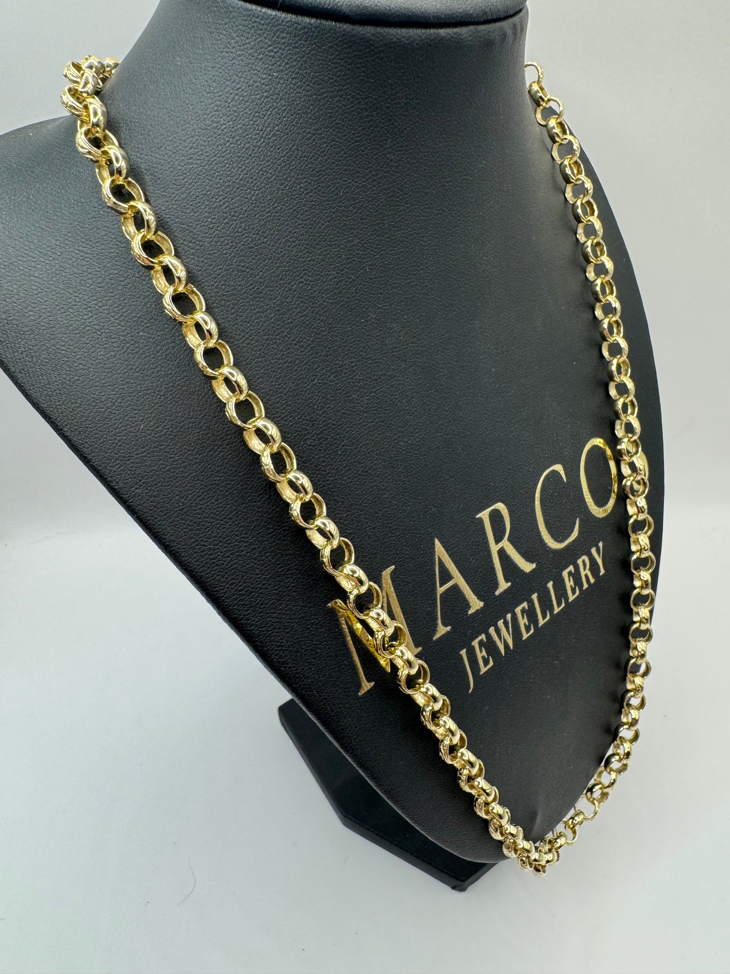 9ct Gold Belcher Chain 24.6" 8.5mm 42.9g