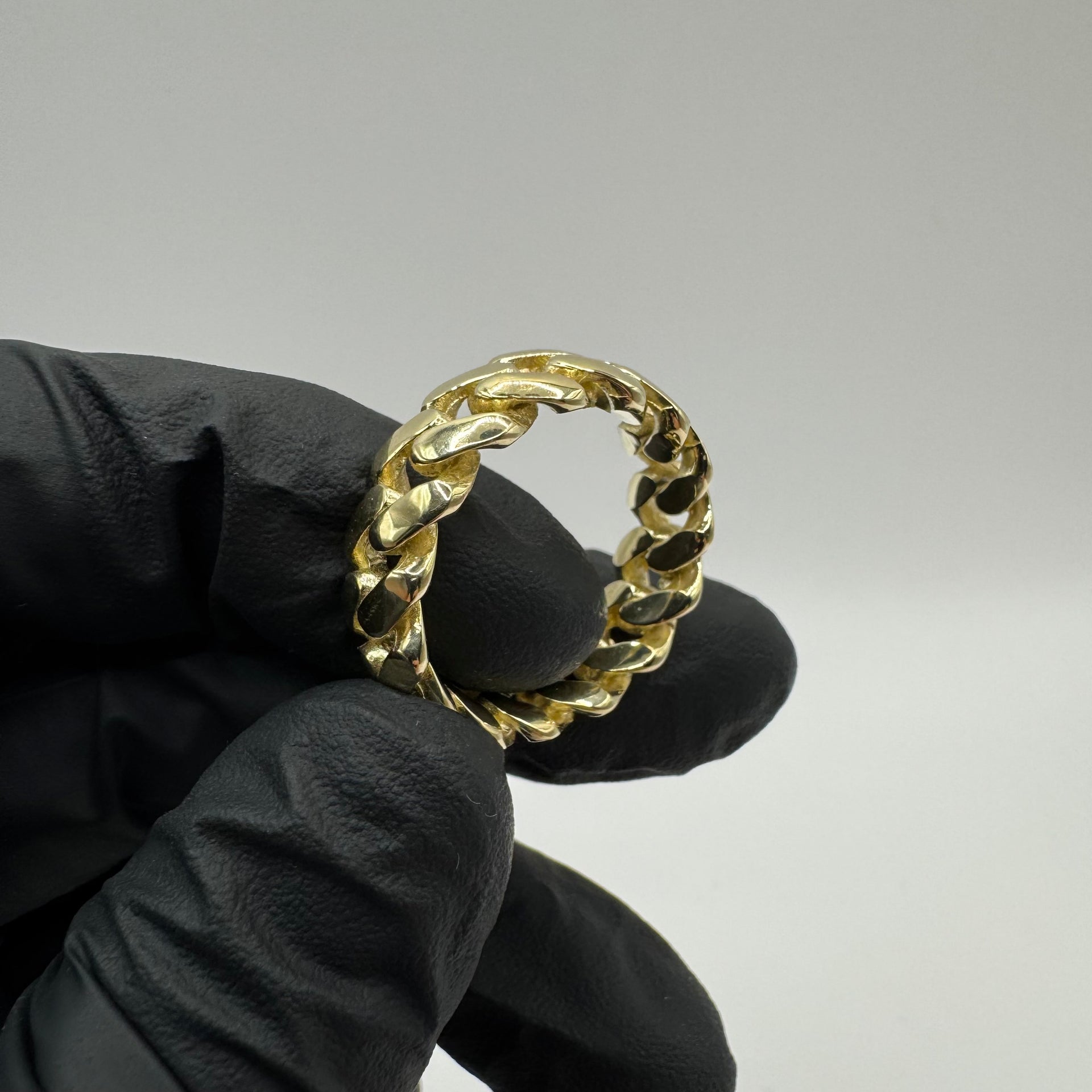 9ct Solid Gold Cuban Ring – Marcos Jewellery - Main Image