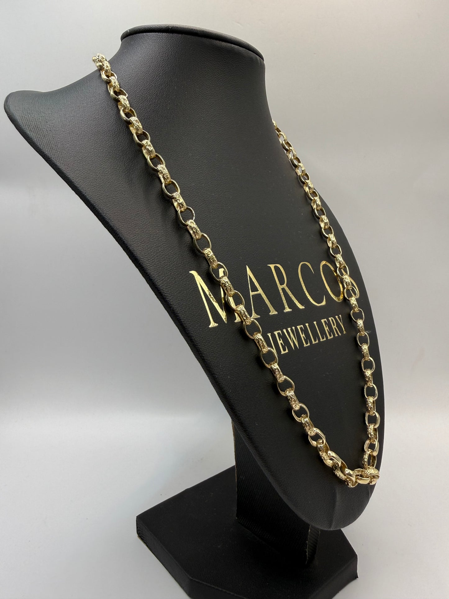 9ct Gold Oval Belcher Chain 22.25" 6mm 30.39g