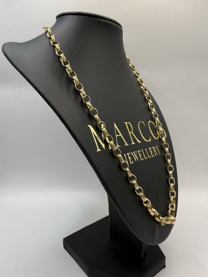 9ct Gold Oval Belcher Chain 22.25" 6mm 30.39g