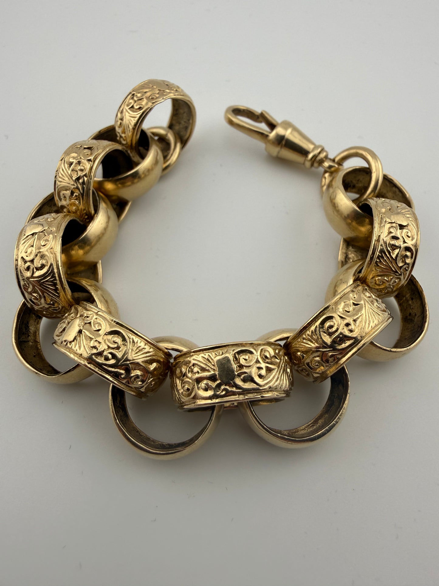 9ct Gold Belcher Bracelet 9" 18mm 66g