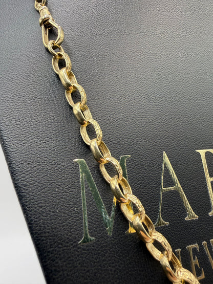 9ct Gold Oval Belcher Chain 20" 6mm 27g