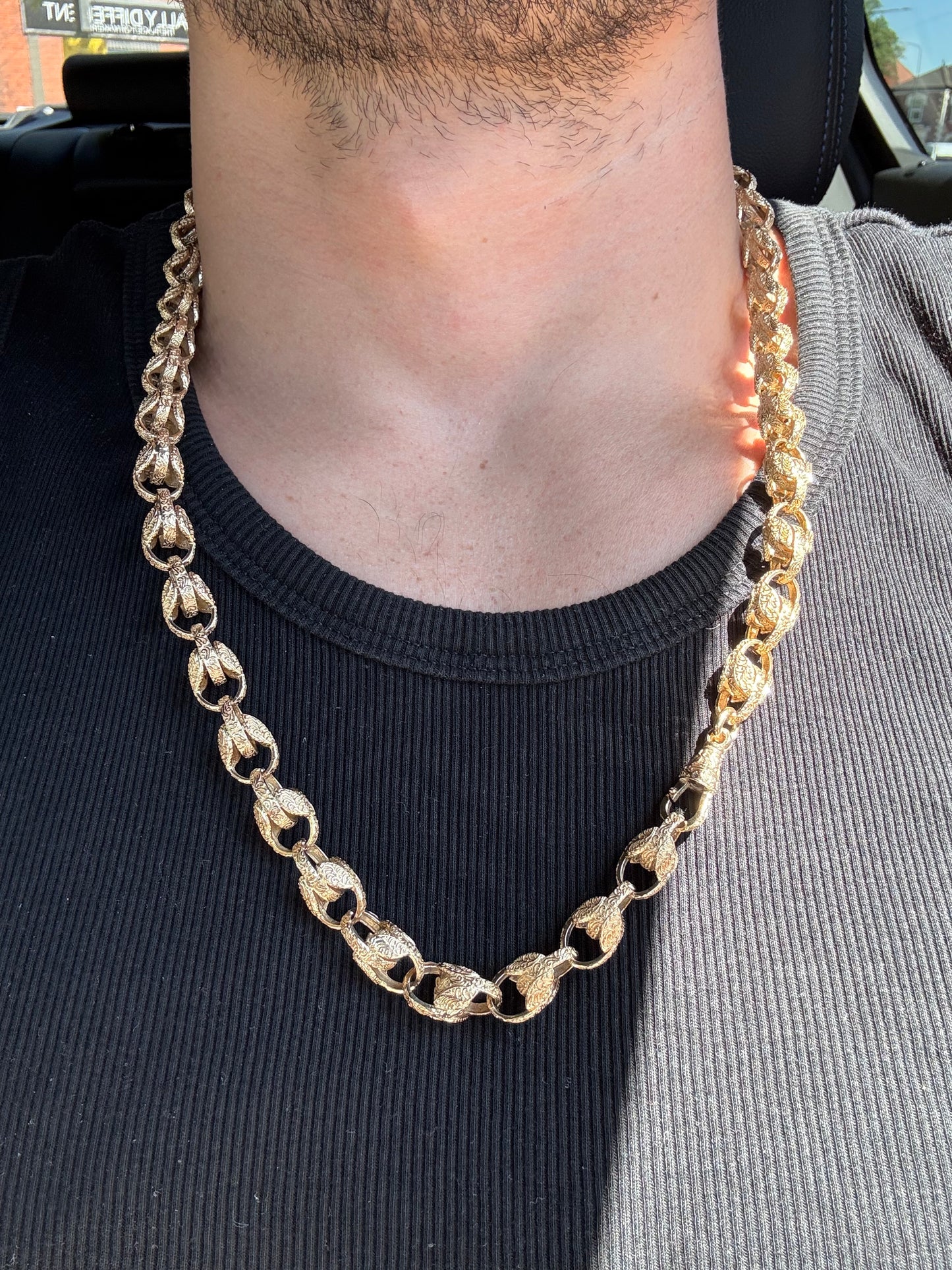 9ct Gold Tulip Chain 28.5" 11mm 120g