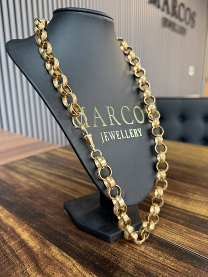9ct Gold Belcher Chain 26.75" 13.5mm 115.6g