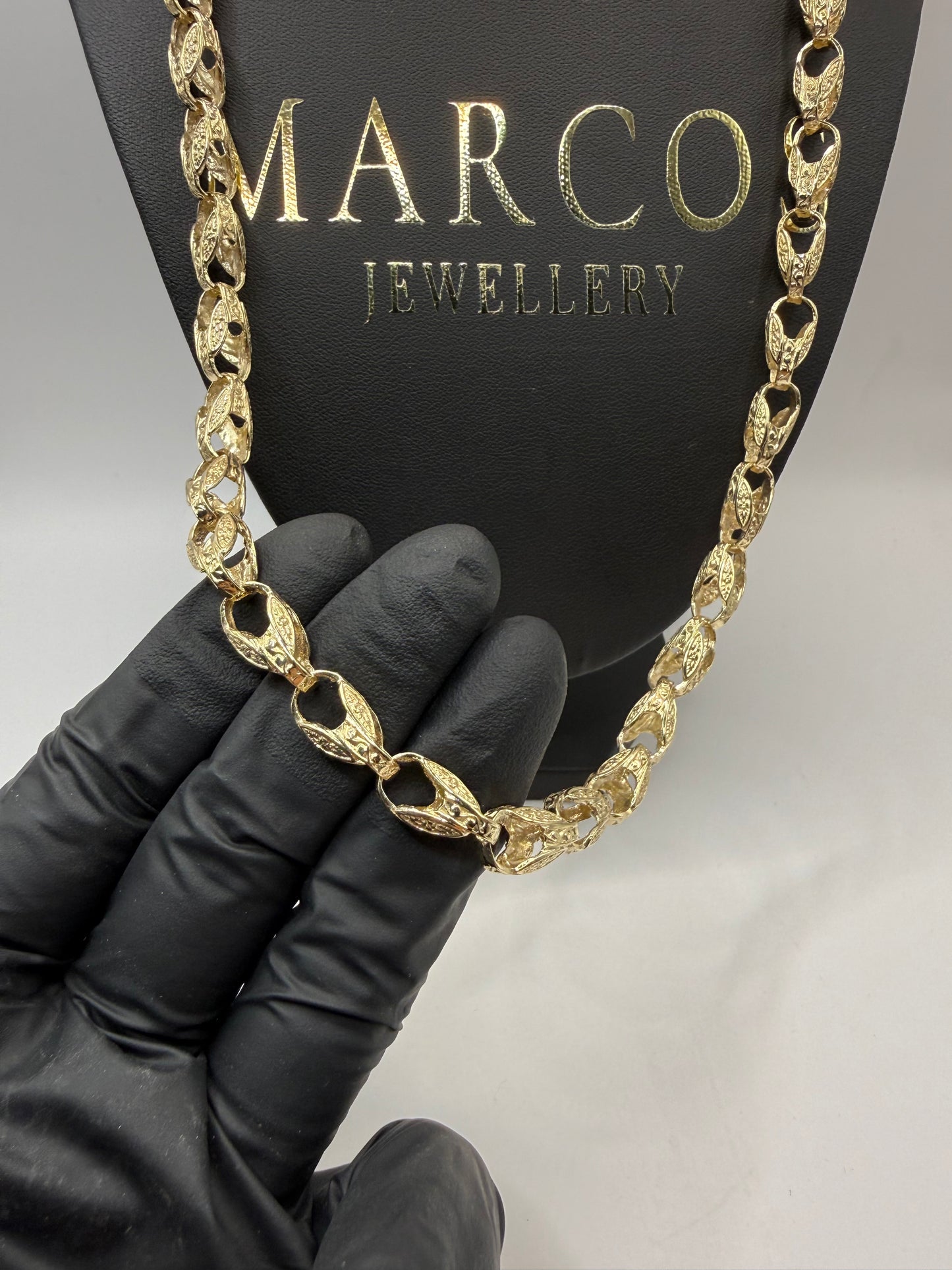 9ct Gold Tulip Chain 26" 8mm 62.8g