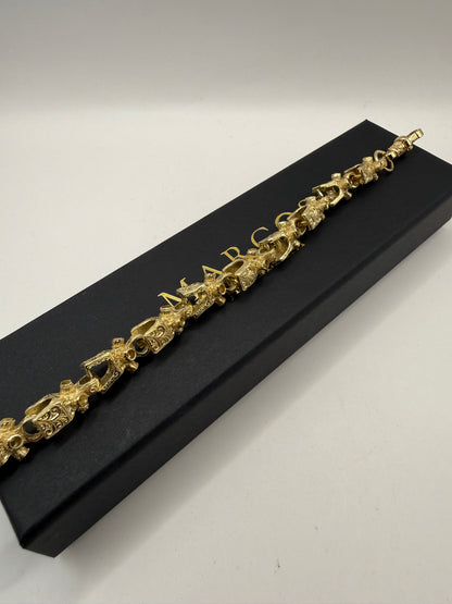 9ct Gold Lego Bracelet 9" 12mm 44.47g