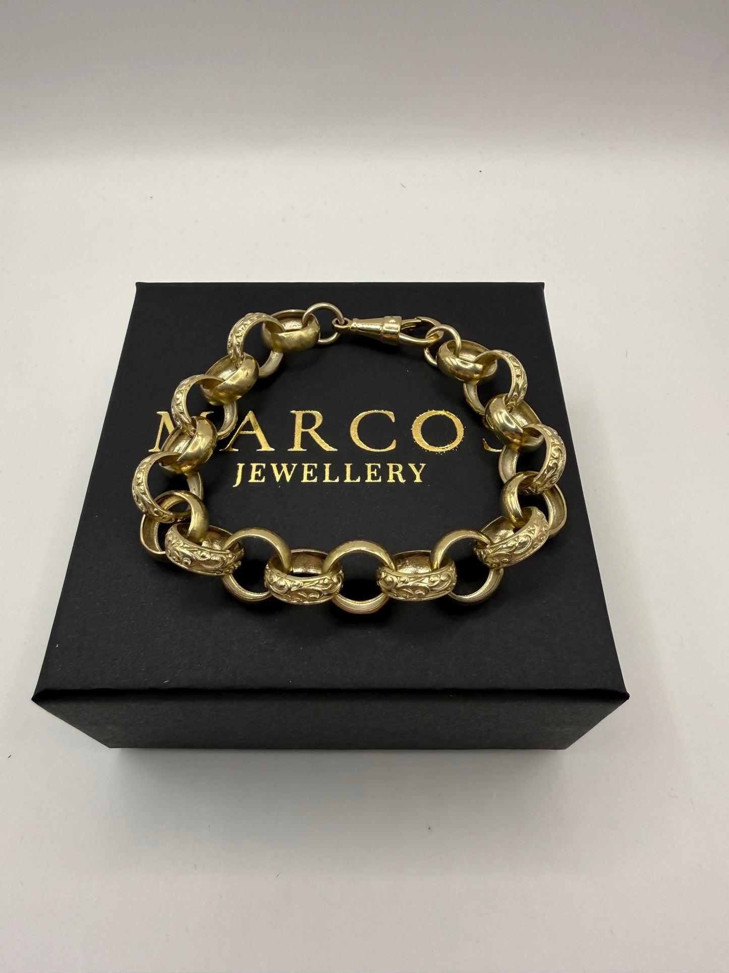 9ct Gold Belcher Bracelet 9" 14mm 26.5g