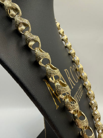 9ct Gold Acorn Chain 24.25" 10mm 76.6g