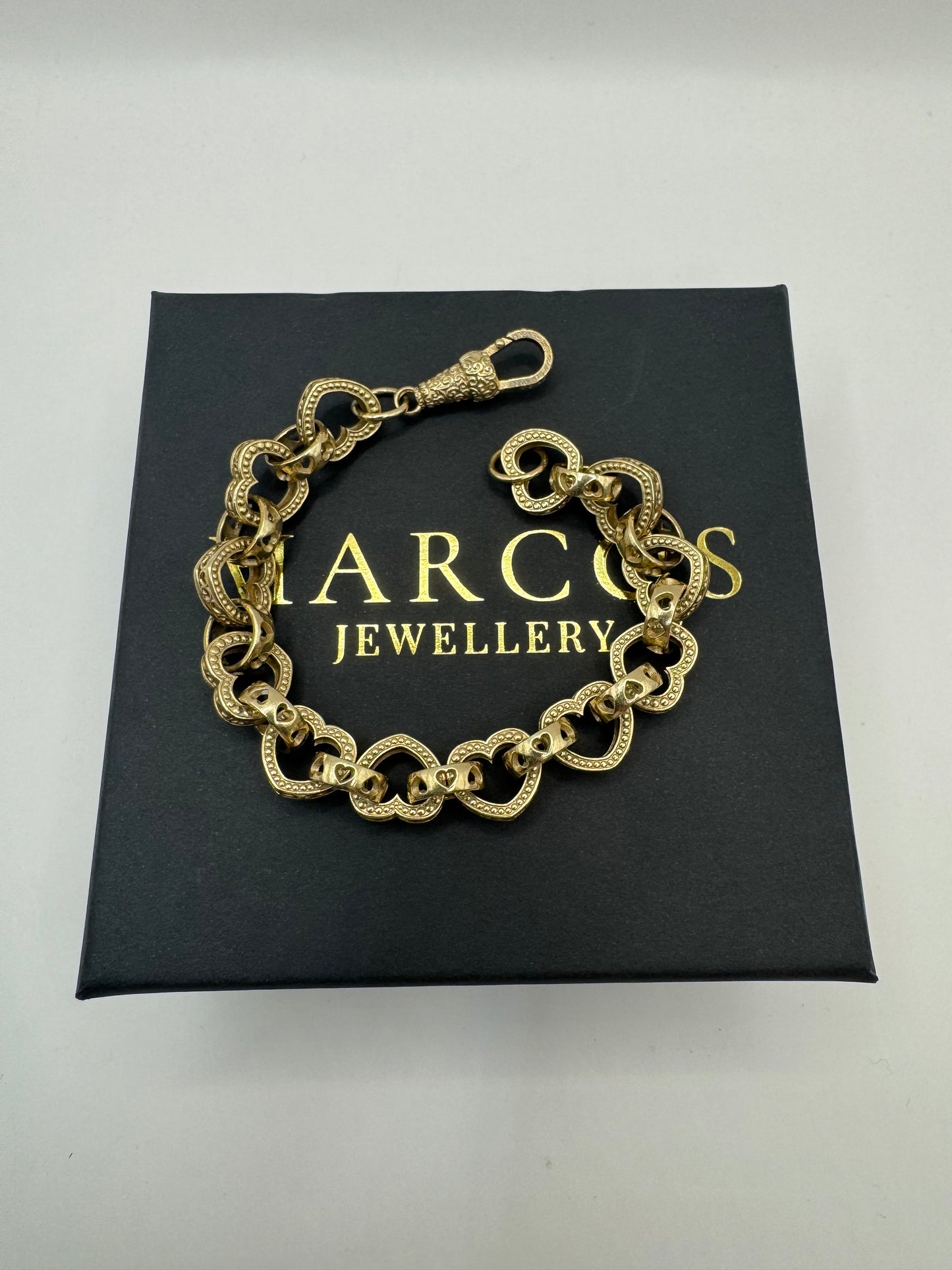 9ct Gold Heart Link Bracelet