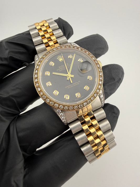 Rolex Datejust 36mm 16233 1995 Custom Diamond Set Bezel & Sleeves