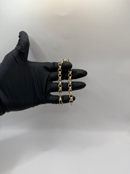 9ct Gold Belcher Bracelet 8" 8.5mm 20.95g