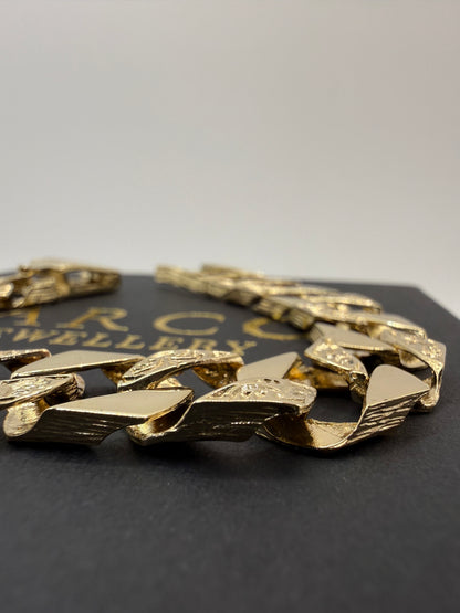 9ct Gold Chaps Bracelet 7.75" 12mm 26.93g (made to order)