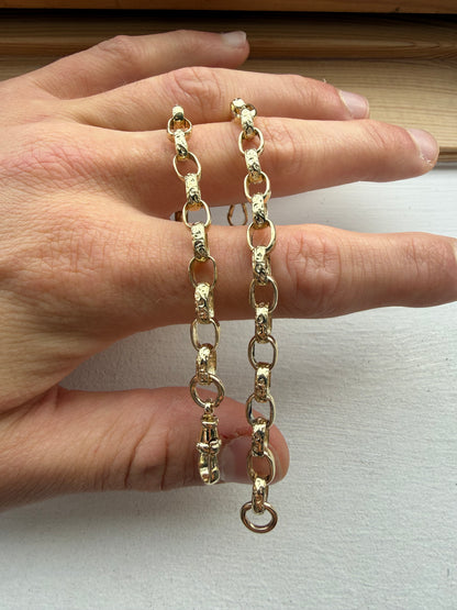 9ct Gold Baby Belcher Bracelet 5.4” 6mm 7.1g