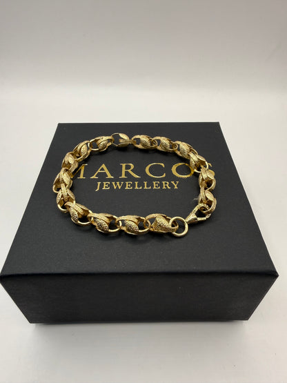 9ct Gold Tulip Bracelet 8.75" 8mm 15.67g