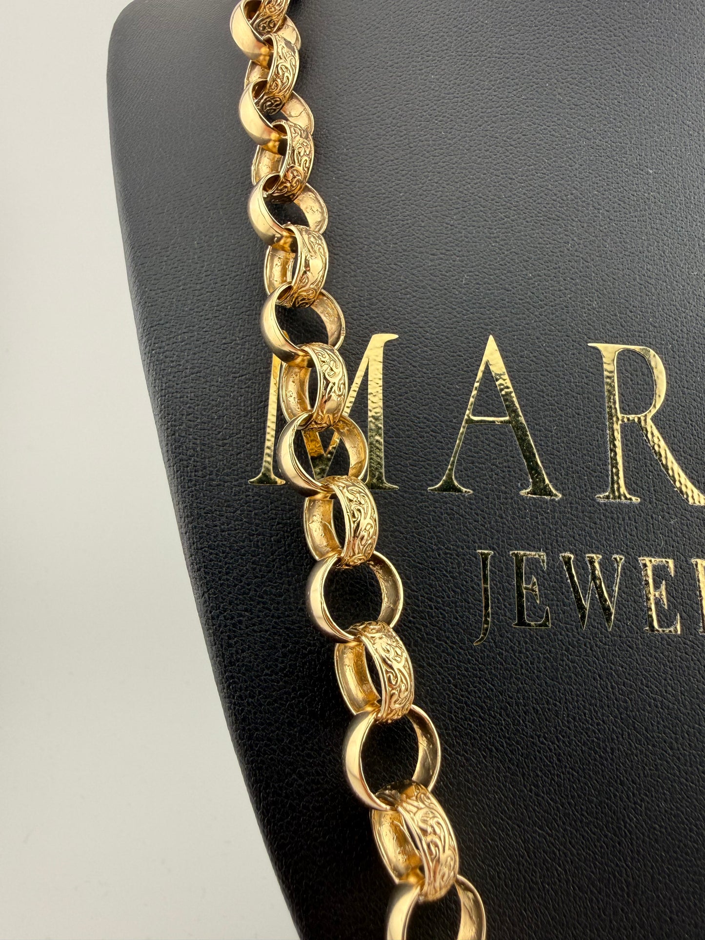 9ct Gold Belcher Chain 24.4" 10mm 53.3g