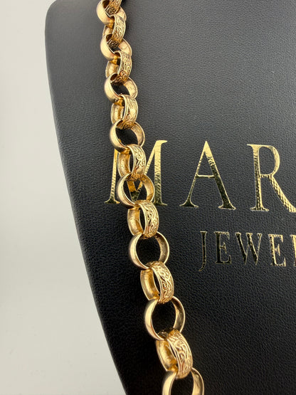 9ct Gold Belcher Chain 24.4" 10mm 53.3g
