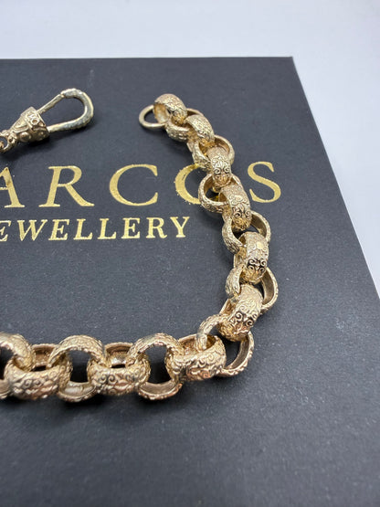 9ct Gold Belcher Bracelet 7" 8.5mm 18.7g