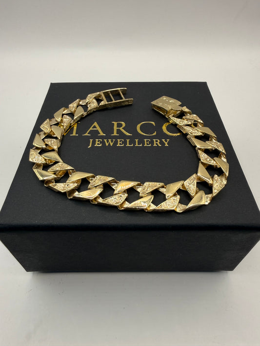 9ct Gold Chaps Bracelet 8.5" 12.5mm 28.97g