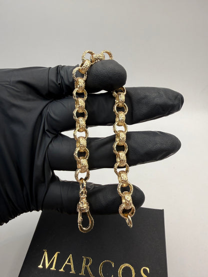 9ct Gold Belcher Bracelet 8" 8.5mm 20.95g