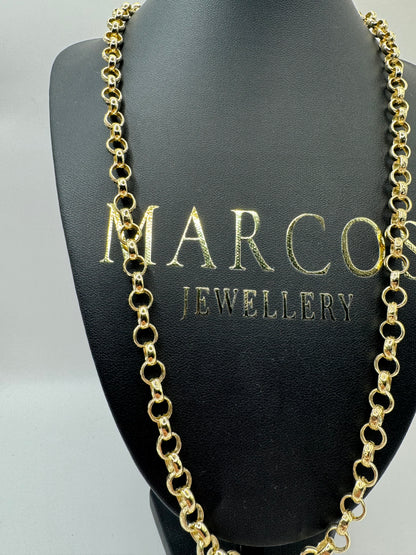 9ct Gold Belcher Chain 24.6" 8.5mm 42.9g