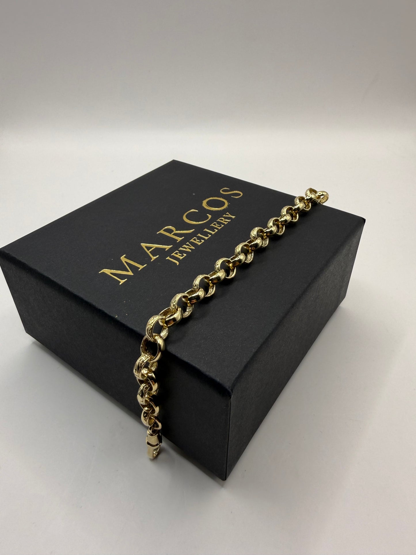 9ct Gold Belcher Bracelet 8" 7mm 13.9g