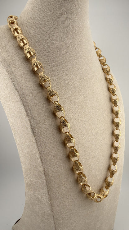 9ct Gold Acorn Chain 25.5" 11mm 87.85g
