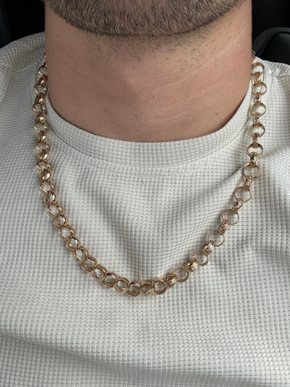 9ct Gold Belcher Chain 24.4" 10mm 53.3g