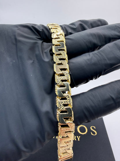 9ct Gold Mariner Link Bracelet 8.5" 10mm 28.61g