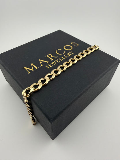 9ct Gold Curb Bracelet 8.2" 8mm 23.59g