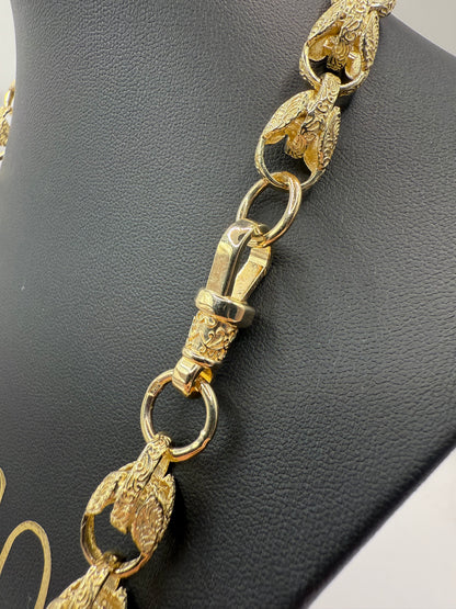 9ct Gold Tulip Chain 27” 10.5mm 91.9g