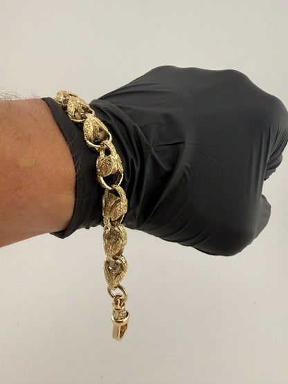 9ct Gold Tulip Bracelet 9.25" 11mm 33.1g