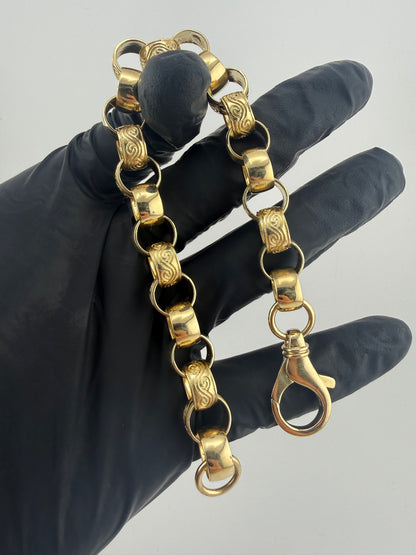 9ct Gold Belcher Bracelet 9.1" 11mm 36.5g