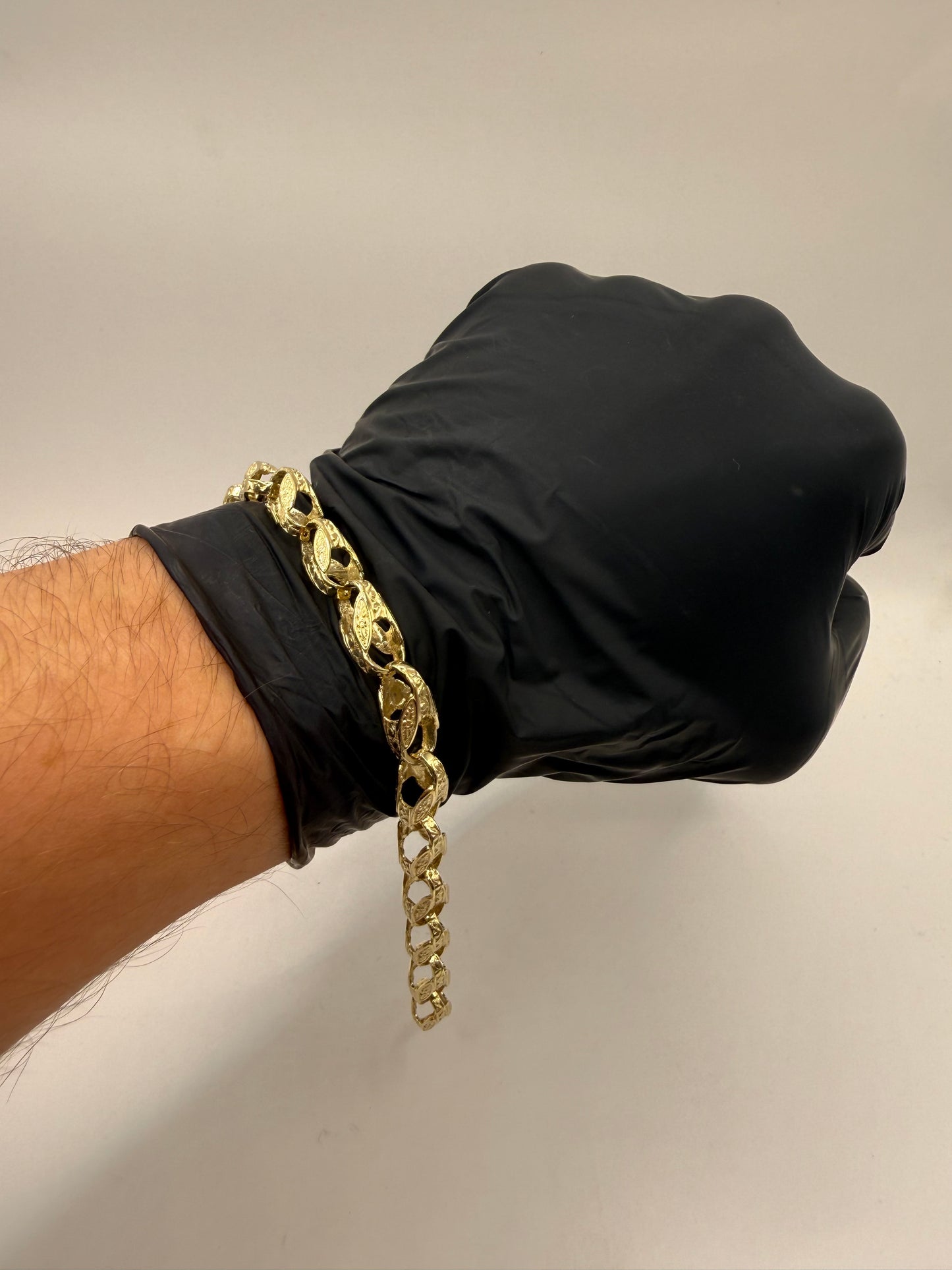 9ct Gold Tulip Bracelet 9.4" 8/9mm 22.08g