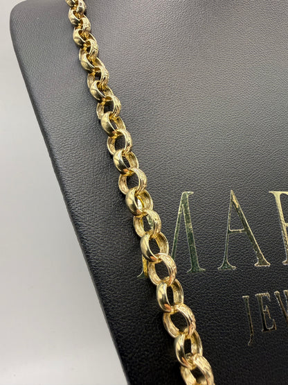 9ct Gold Belcher Chain 24.5" 7.5mm 42.2g