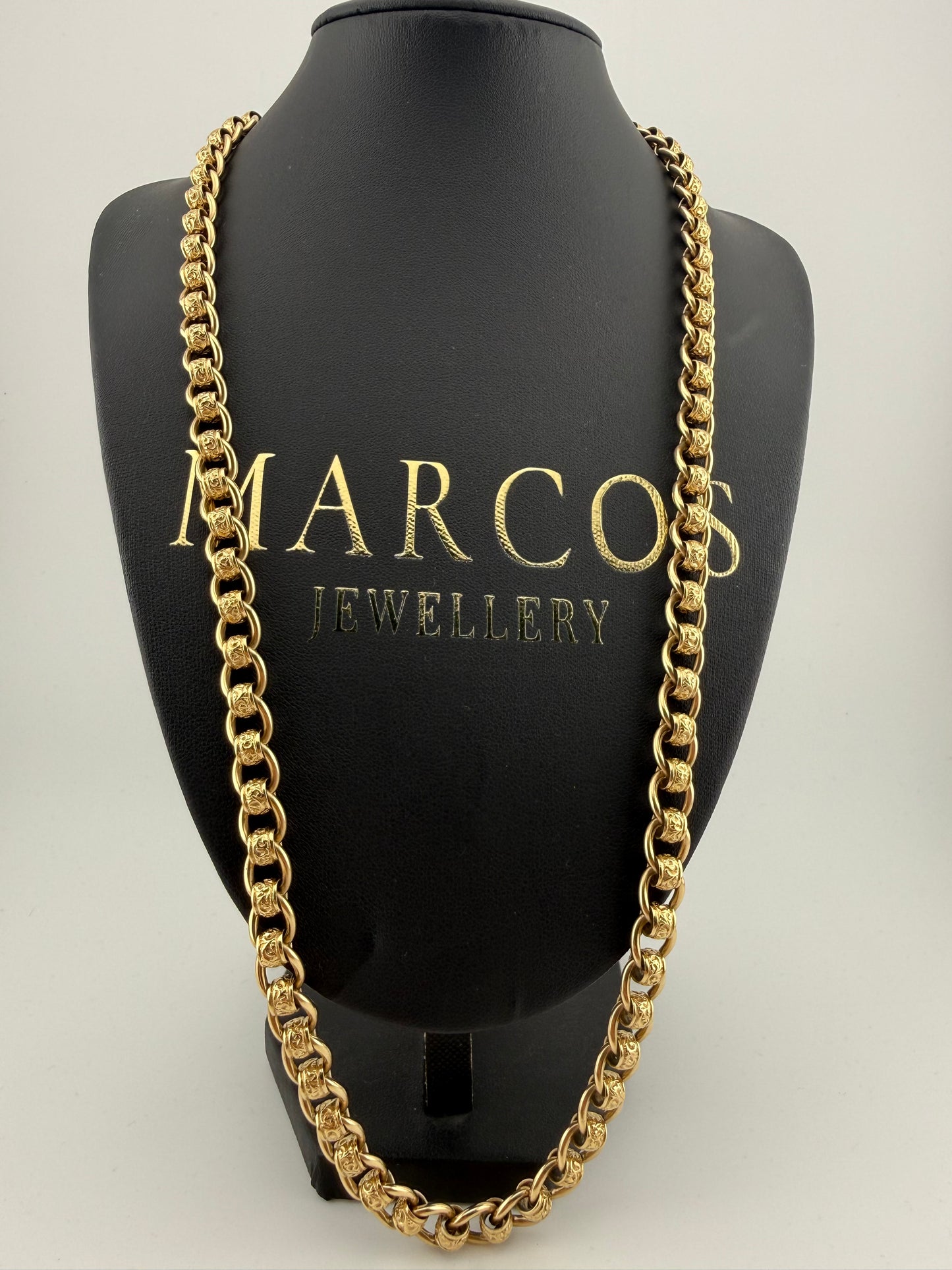 9ct Gold Roller Ball Chain 26" 8.5mm 91.4g approx