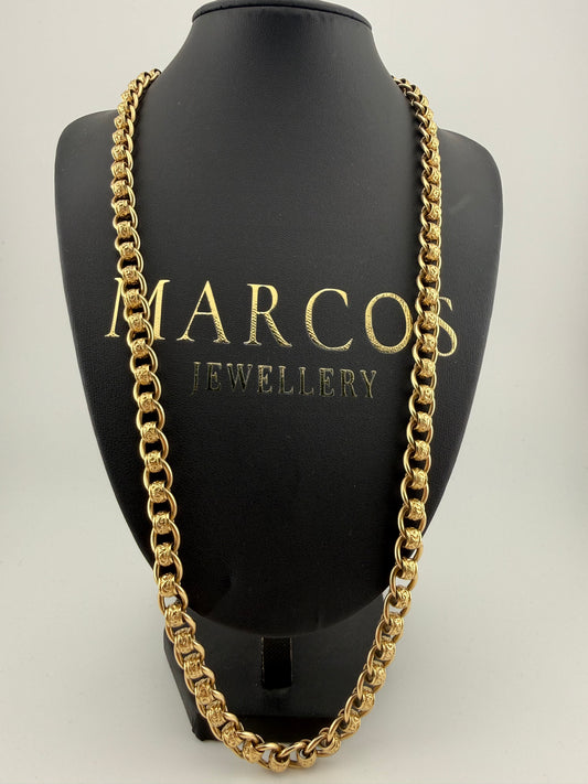 9ct Gold Roller Ball Chain 26" 8.5mm 91.4g approx