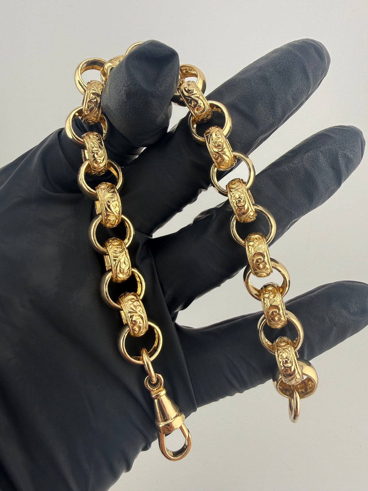 9ct Gold Belcher Bracelet 9.25" 12mm 43.2g