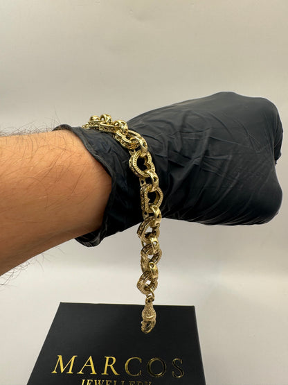 9ct Gold Heart Link Bracelet