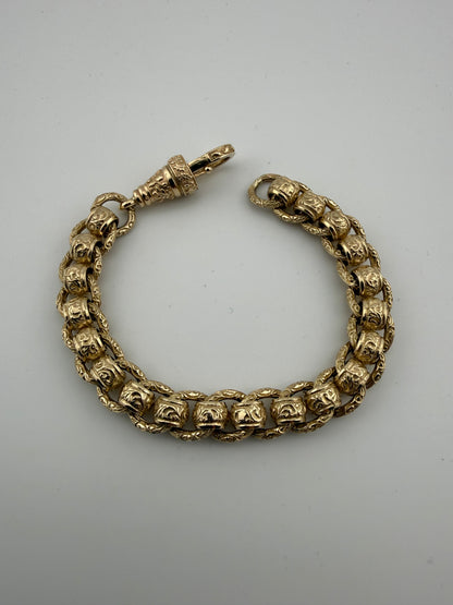 9ct Gold Roller Ball Bracelet 7.65" 10mm 41.2g