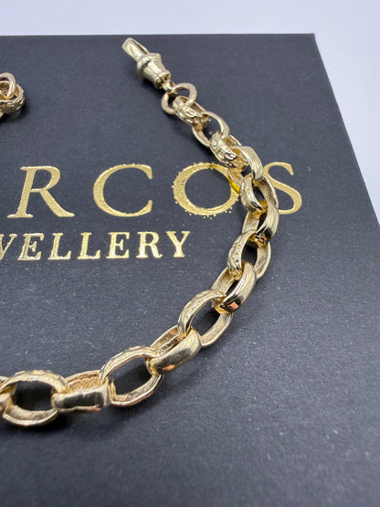 9ct Gold Oval Belcher Bracelet 7.25" 6mm 9.9g