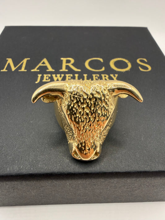 9ct Gold Bull Ring Size U-V 25.88g